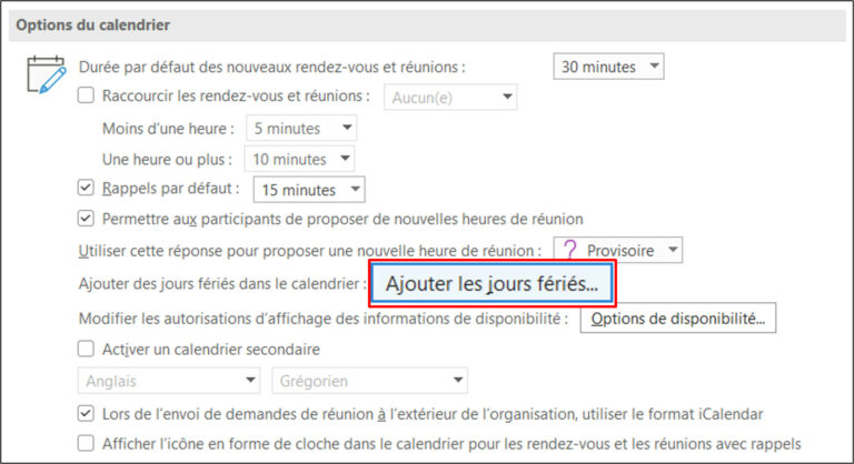Faire Apparaitre L'agenda Outlook Sur La Page De Garde Android Outlook : Afficher les jours fériés dans le calendrier - Misty'tips