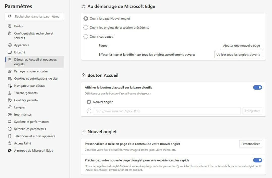 Edge : Changer la page d'accueil - Misty'tips