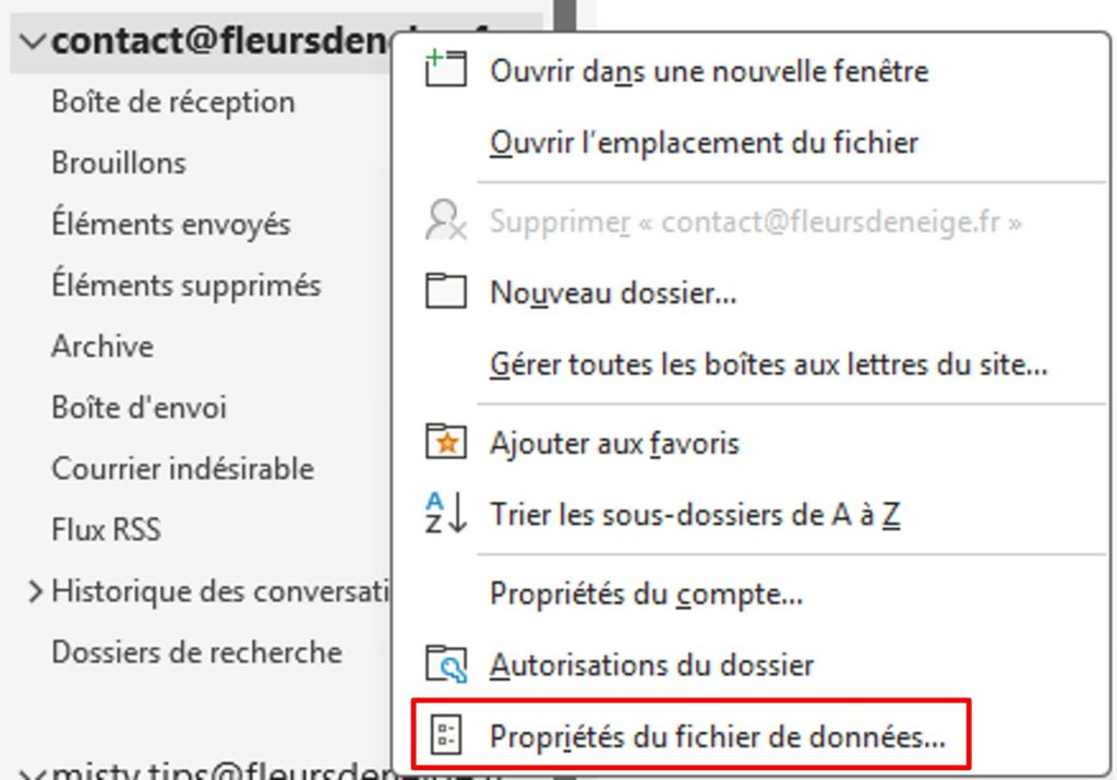 taille maximum boite mail outlook