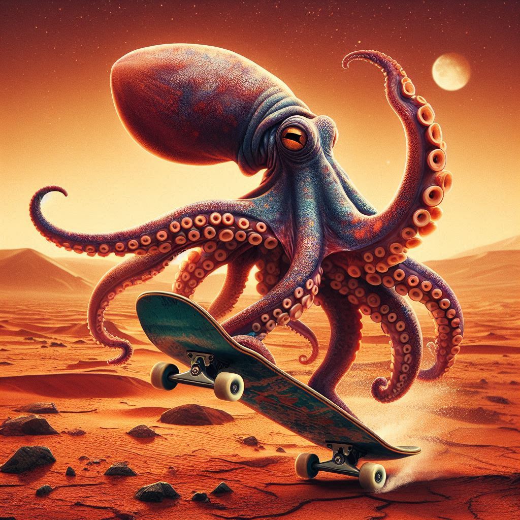 An octopus on a skat